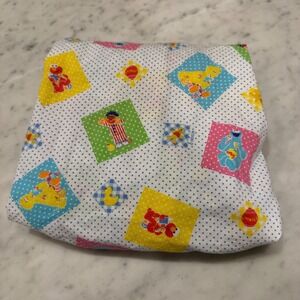 Vintage Sesame Street Fitted Crib Sheet Jim Henson Elmo Cookie Monster Big Bird